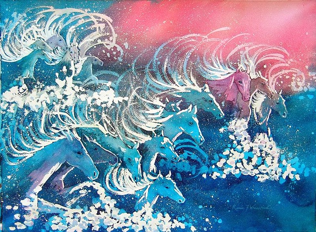 Horses becoming waves