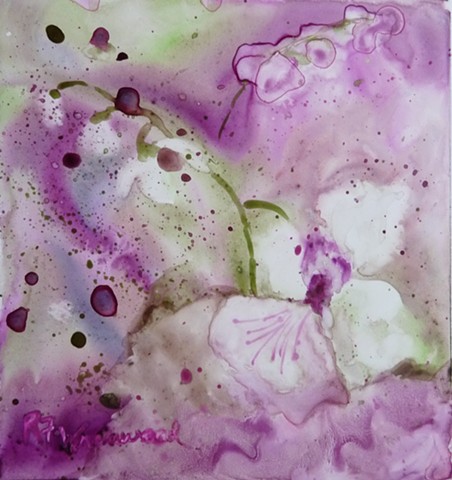 Orchid: Watercolor on Yupo
