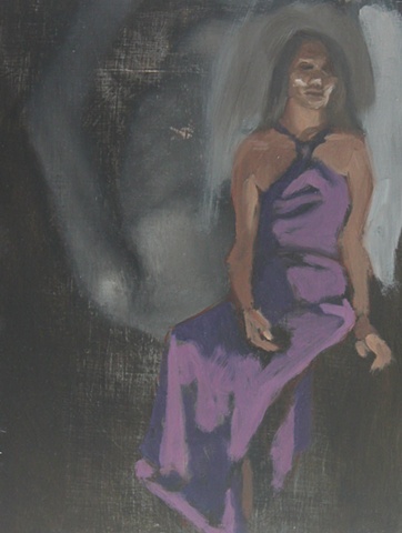 Woman in Purple Dress