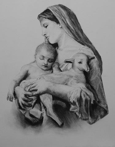 Madonna with Child and Lamb christmas