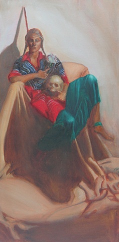 Seated Woman with Skull