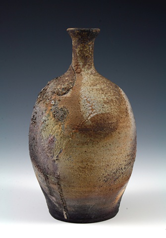 Saggar-Fired Bottle Form by Tom Szmrecsanyi