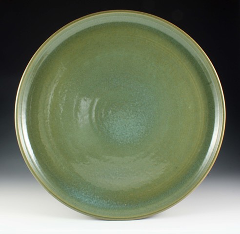Large Stoneware Platter By Tom Szmrecsanyi