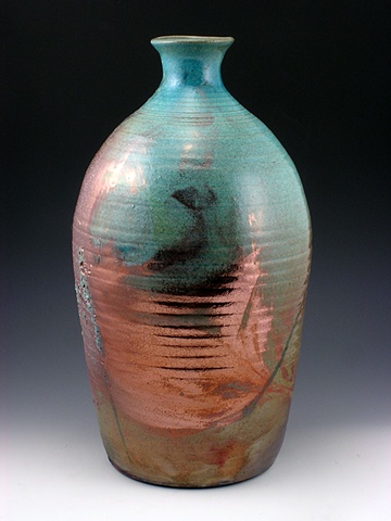 Raku Bottle Form by Tom Szmrecsanyi