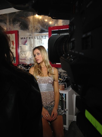 Photo of Katrina Bowden Seefried NYC Director of Photography. Broadcast Television Production Camera. New York. Cameraman. Corporate. Industrial. Video. Film. News. Sports. Shooter. Lighting. Grip. Gaffer. Setlife. Onset. On set. Behind the scenes. Cable.