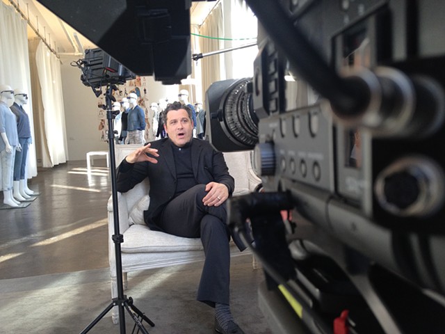 Photo of Isaac Mizrahi Seefried NYC Director of Photography. Broadcast Television Production Camera. New York. Cameraman. Corporate. Industrial. Video. Film. News. Sports. Shooter. Lighting. Grip. Gaffer. Setlife. Onset. On set. Behind the scenes. Cable. 