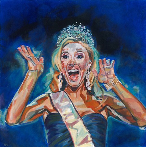 Oil painting of Pageant winner from Daena Title's "Pageants!" series