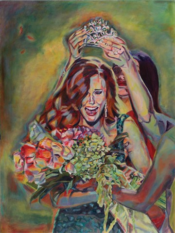 Oil painting of Pageant winner from Daena Title's "Pageants!" series