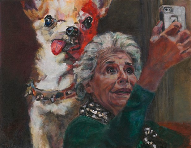 Selfie With Dog Painting