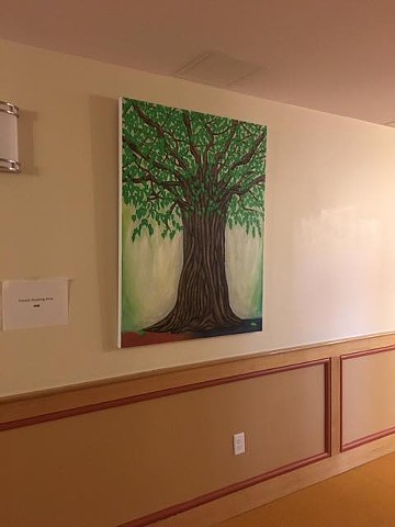 The painting "Bodhi Tree", installed at new renovated residence in Roxbury, Massachusetts.