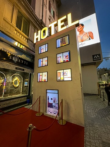 Hotel Voyeur installation at Milan Design Week 2025
