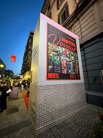 Hotel Voyeur installation at Milan Design Week 2025