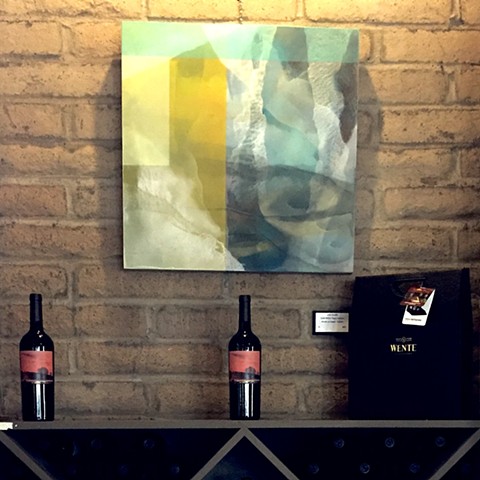 Quiet Within Poppy Infusion painting on Wente wall