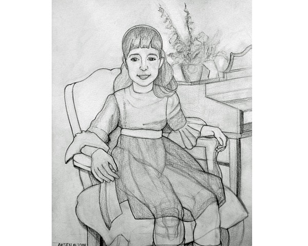 Drawing of a young girl