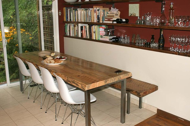 custom dining table and bench