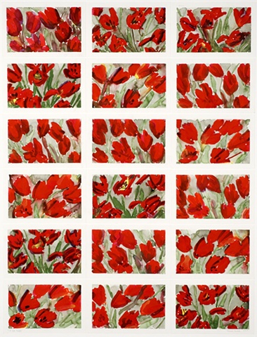 18 Red Tulips