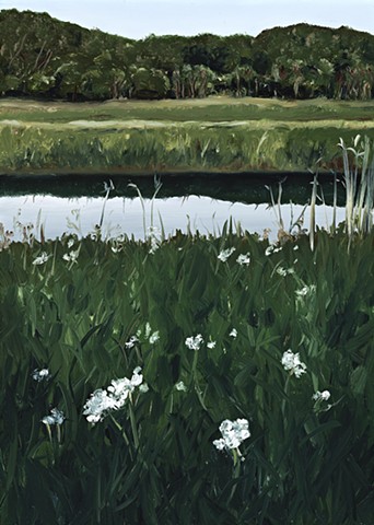 White flowers on an evening river walk
SOLD
