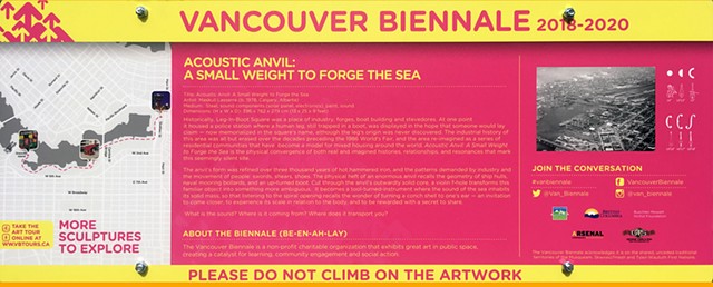 Acoustic Anvil (A Small Weight to Forge the Sea), Vancouver Biennale 2018 - 2020