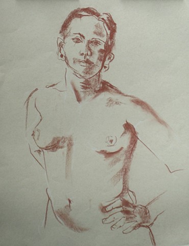Female Nude Torso Sketch