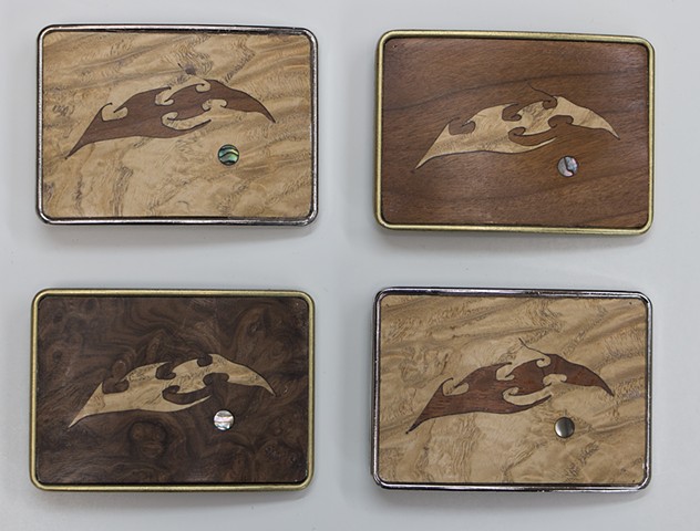 belt buckles, marquetry