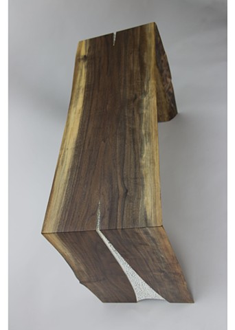 Top view of walnut end table