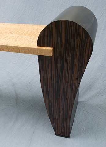 Curly Maple Bench End Detail