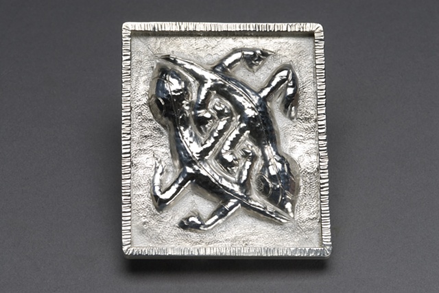 Silver Repousse Brooch