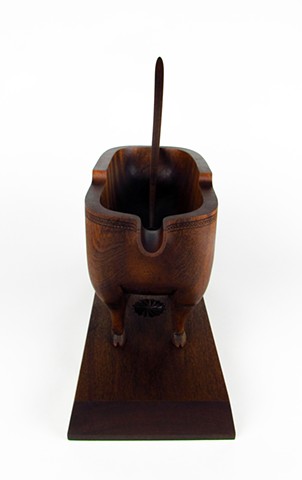 Furry-Legged Vessel and Spoon (detail inside vessel head on)