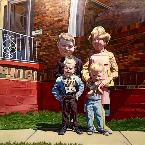 Four kids Pinky Blue Boy portrait