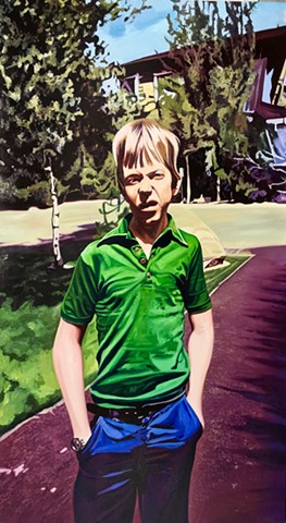 Boy Green Shirt jeans 1970s 