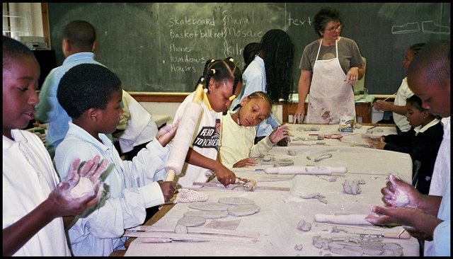 Students Making Tiles