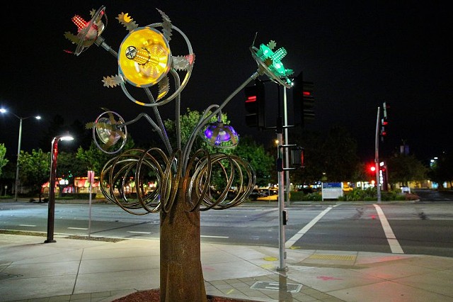 Fremont: Downtown street corner illuminated with ‘Space Glow’ 