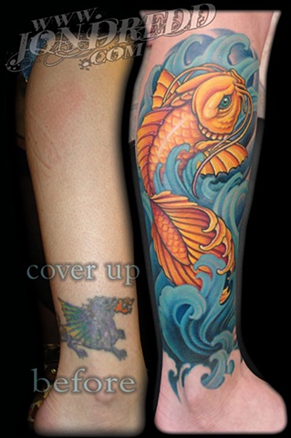 koi fish color tattoos crucial tattoo studio salisbury maryland ocean city md delaware