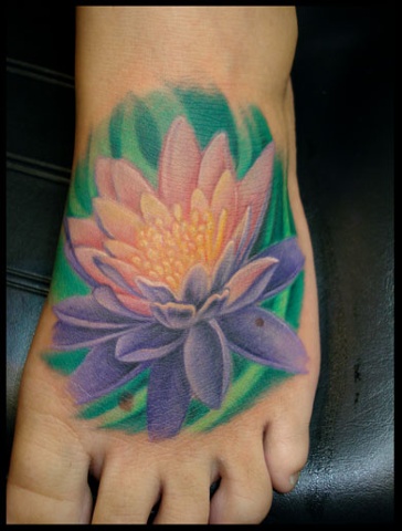 tattoo foot flower purple tattoos salisbury maryland