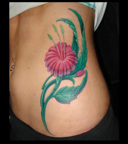tattoo flower pink  salisbury maryland tattoos