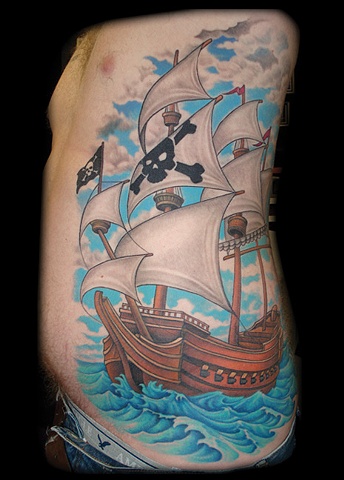 pirate ship tattoo water sails tattoos salisbury maryland
