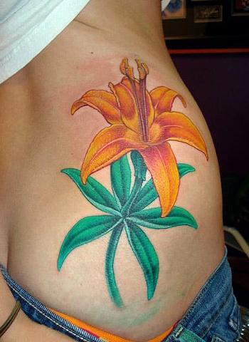 tattoo star flower hip girl lilly color tattoos salisbury maryland