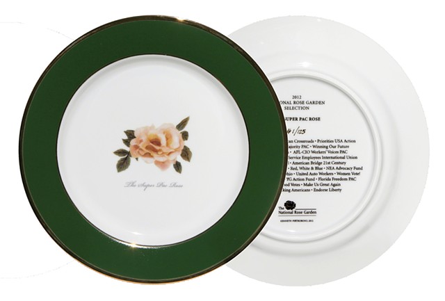 The 2012 National Rose Garden Commemorative Plate honoring the Super PAC Rose