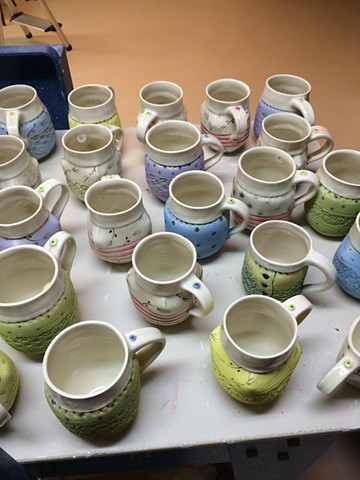 Porcelain Cups by Laura Peery