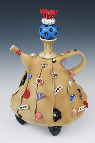 One of a kind ceramic teapot by Laura Peery