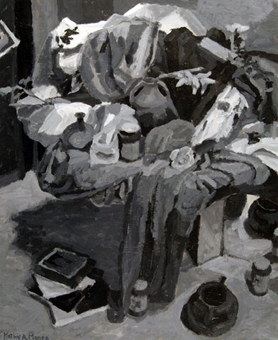 Circular Still Life from the Side-Tonal Study