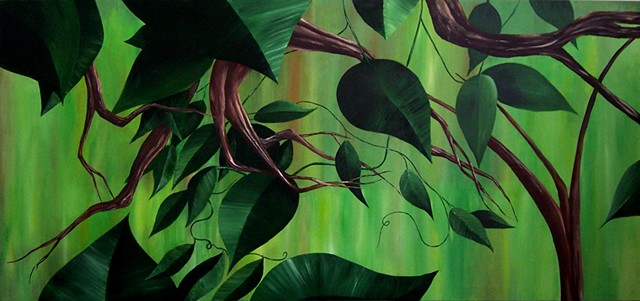 Forest 2 - 3. 
Painting at Palmetto Bay Office Complex, Miami.