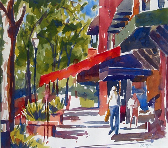 watercolor painting by Edie Fagan of Park Avenue Winter Park Florida