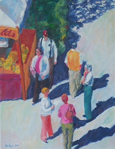 painting of Winter Park art festival by Edie Fagan 