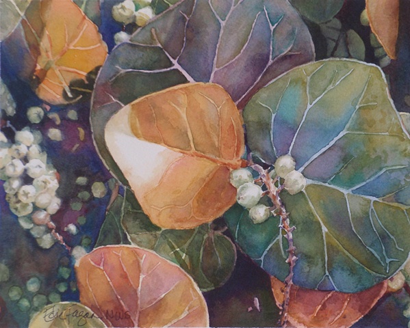 painting of sea grapes by Edie Fagan 
