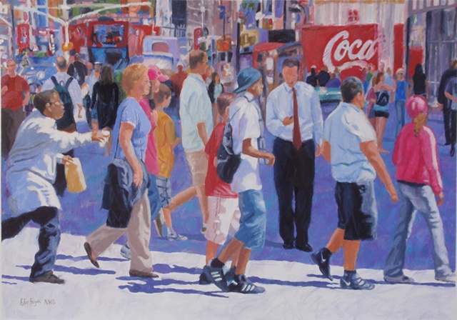 painting of Times Square New York City broadway by Edie Fagan 