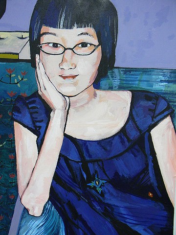 This is a whimsical portrait of Richmond, VA artist Aijung Kim.