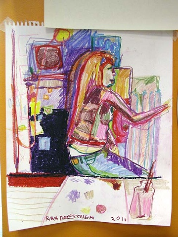 kate, painting, drawing, art, unique, crayon, paper, ooak, one of a kind, contemporary, artist, drawn, oil pastel