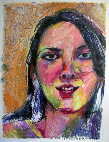young woman, portrait, katie, art, contemporary, face, drawing, illustration, original, fine art