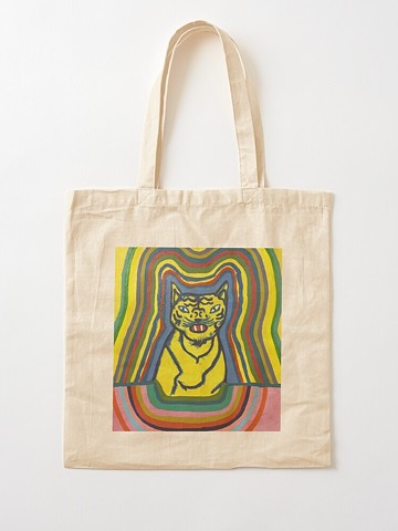 Yellow, tiger, tote, tote bag, shopping bag, reusable, sustainable 